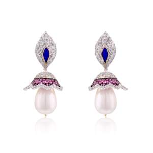 Designer Earrings with Certified Diamonds in 18k Yellow Gold - ER0966P
